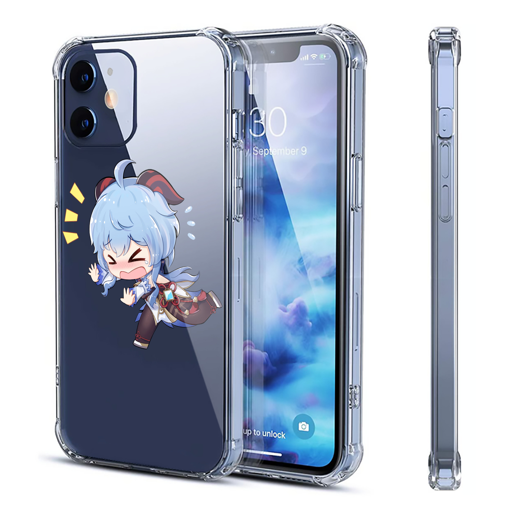 げんし神 甘雨 かんう genshin Ganyu 【iPhone 12シリーズ対応】透明スマホケース（クリアソフトケース）